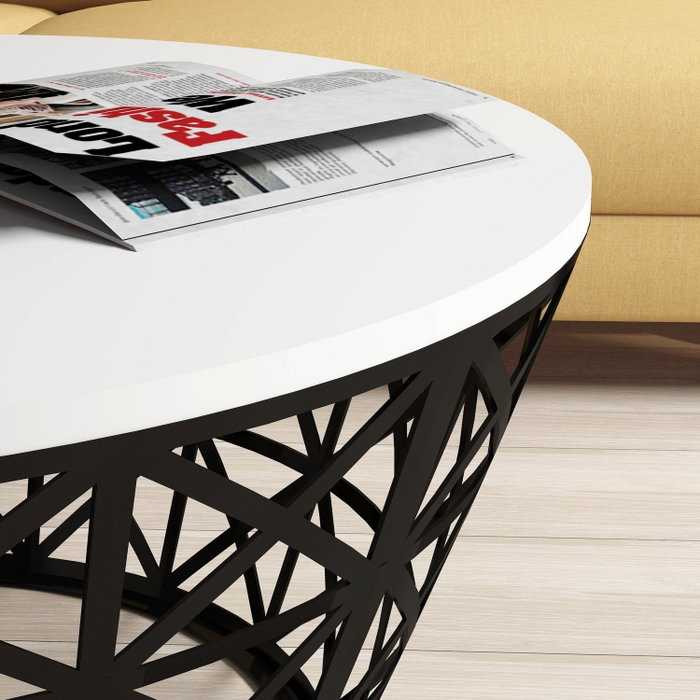 Hanah Home Stil Metal Ferforje - Blanco y Negro
